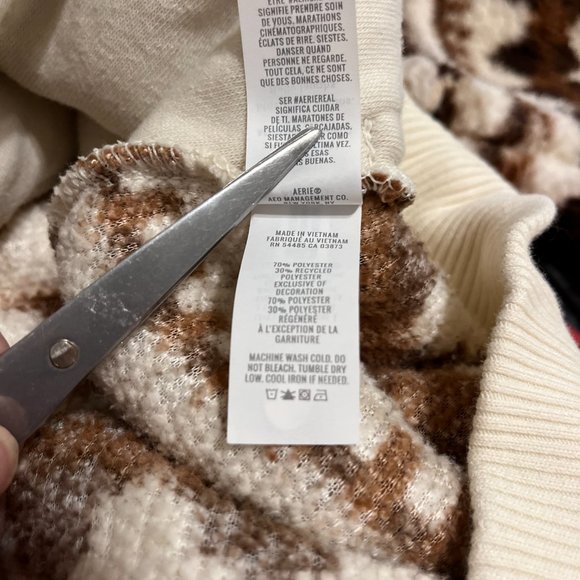 Aerie Multicolor Patterned Sherpa Hoodie - Picture 12 of 13